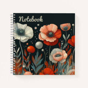 Cuaderno Susurros de Crimson - Poppies rojos y capa de jard