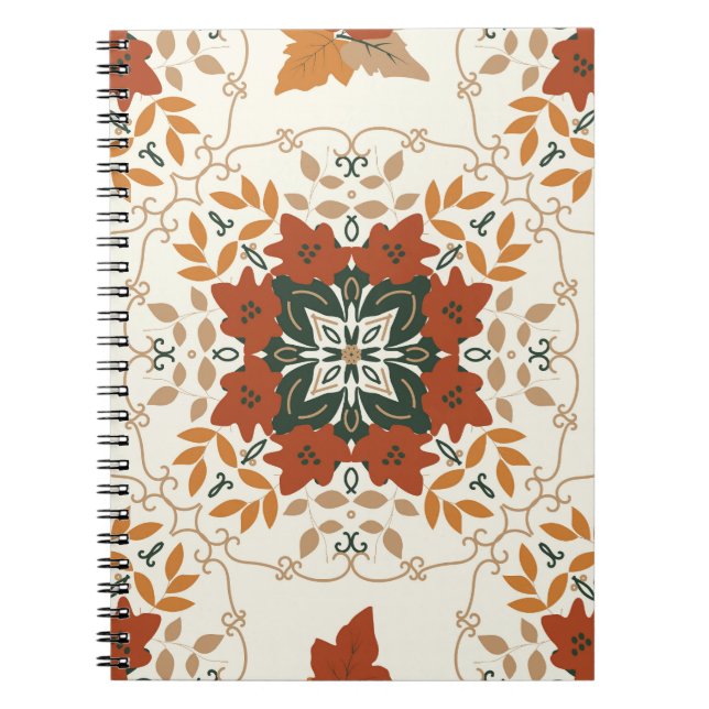 Cuaderno Susurros de otoño: mezcla geométrica floral (Frente)