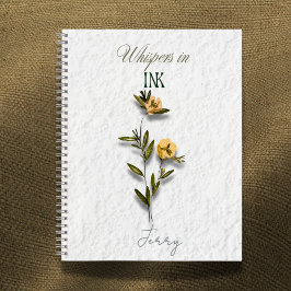 Cuaderno Susurros en Tinta: Flor Prensada Personalizada