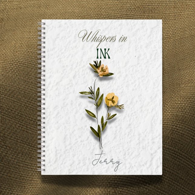 Cuaderno Susurros en Tinta: Flor Prensada Personalizada (Subido por el creador)