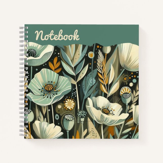 Cuaderno Susurros en Verde azulado - lapachos etéreos (Anverso)