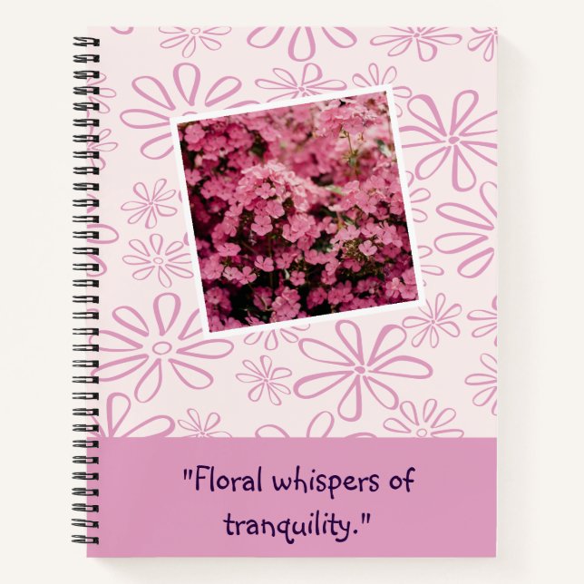Cuaderno Susurros florales de tranquilidad - Flor rosa (Anverso)
