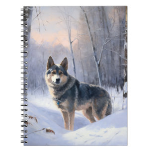 Cuaderno Swedish Vallhund Deja que nieve Navidad