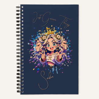 Cuaderno Sweet 16 Gemini Custom Name Notebook