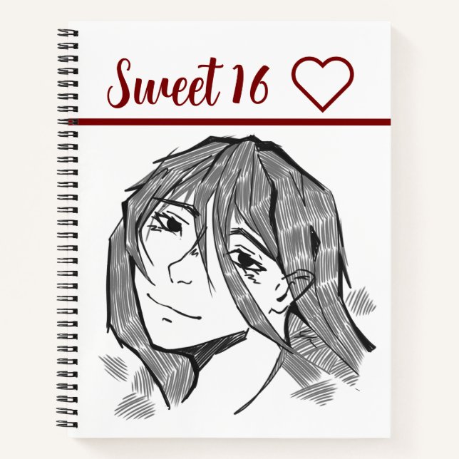 Cuaderno Sweet 16 lineart (Anverso)