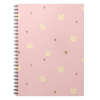 Cuaderno Sweet Bunny & Hearts Seamless Pattern – Cute Pink 