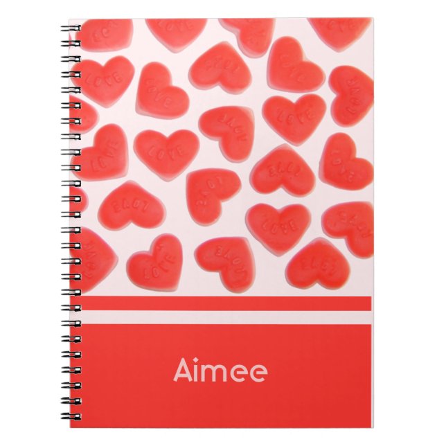 Cuaderno Sweet Hearts Pink 'Your Name' bloc de notas (Frente)