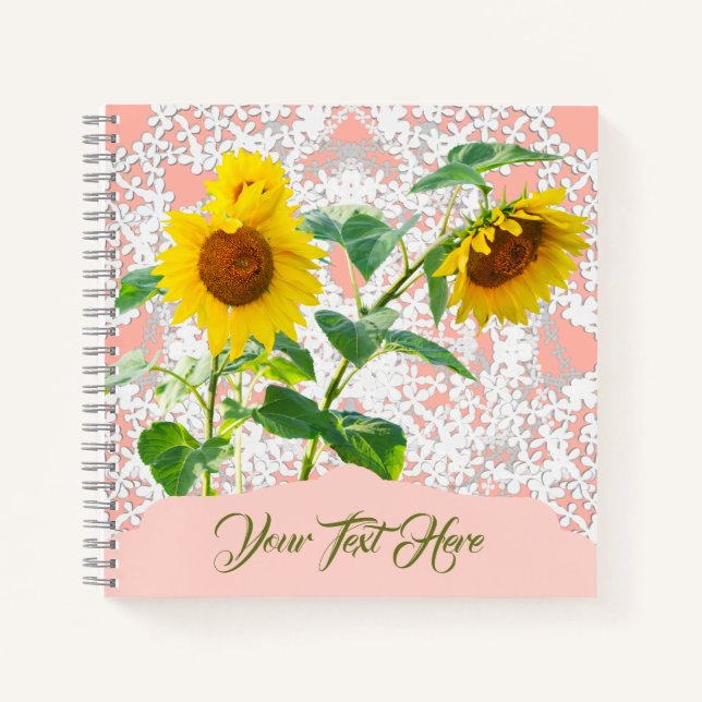 Cuaderno Sweet Sunflowers personalizado (Anverso)