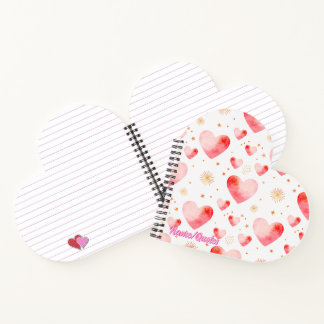 Cuaderno Sweet Valentine Heart Pattern with Golden Glitter