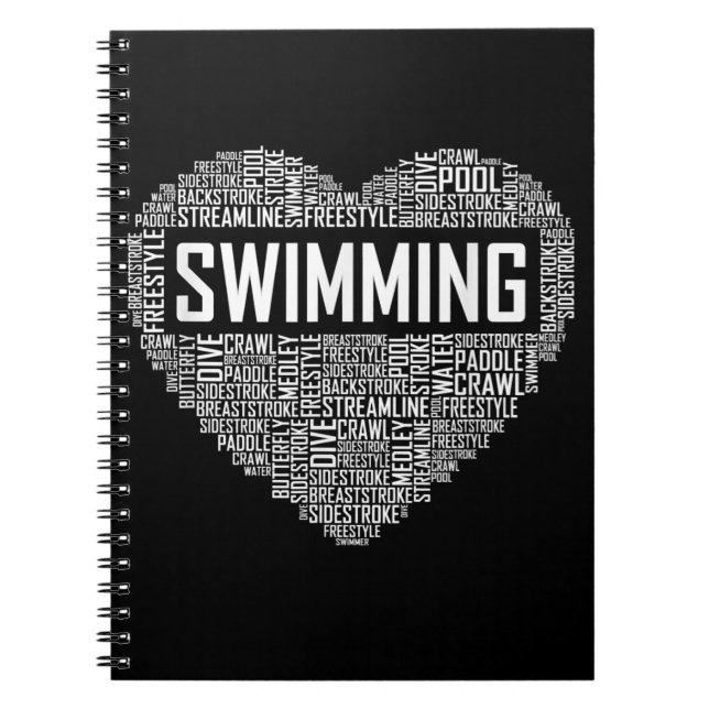 Cuaderno Swimming Heart Coach Swimmer Gift Swift Lover Rega (Frente)