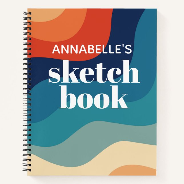 Cuaderno Swirl Retro Waves Rainbow Sketchbook (Anverso)