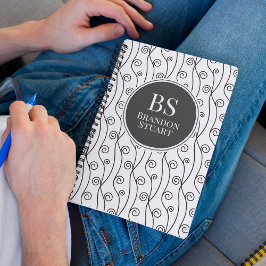 Cuaderno Swirls en blanco y negro