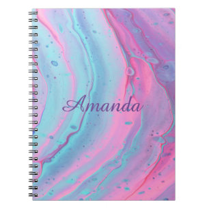 Cuaderno Swirls rosa y azul Girona personalizada