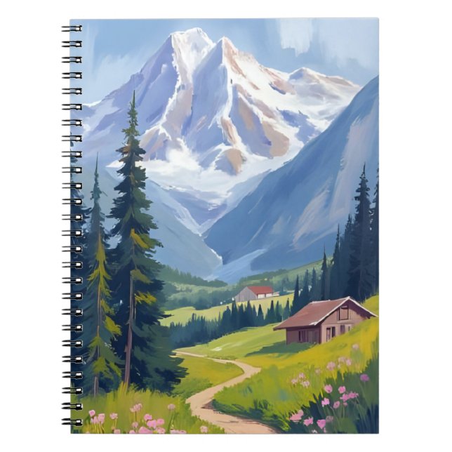 Cuaderno Swiss Alps Mountain Hillside Switzerland Art (Frente)