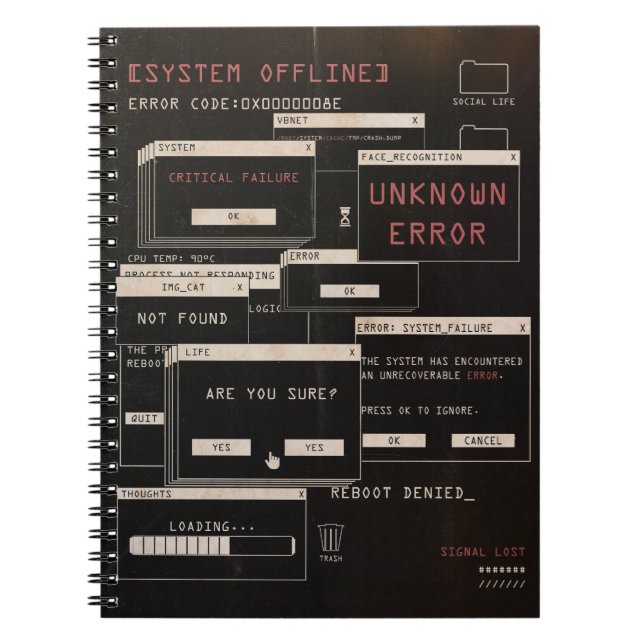 Cuaderno System Offline - Diseño Techno-Brutalist (Frente)