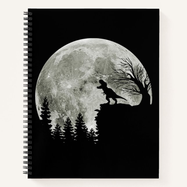 Cuaderno T Rex De Pie En La Montaña De Halloween (Anverso)