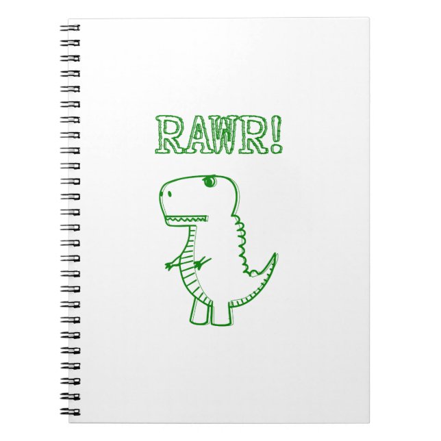 Cuaderno T Rex Dino Enojado Verde (Frente)