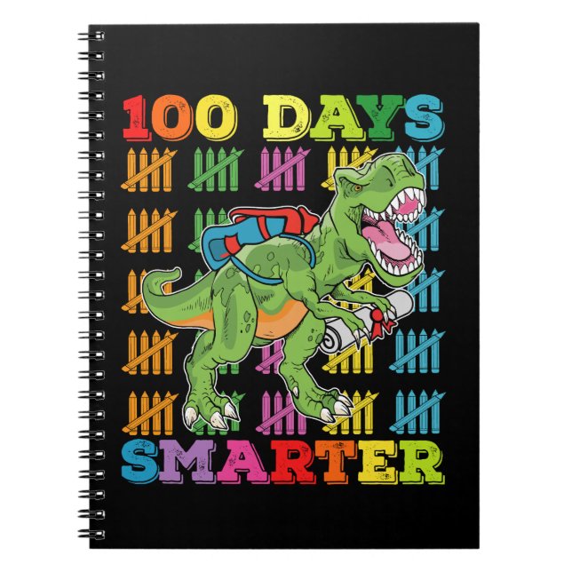 Cuaderno T Rex Dinosaurio 100 Días Más Inteligente Escuela  (Frente)