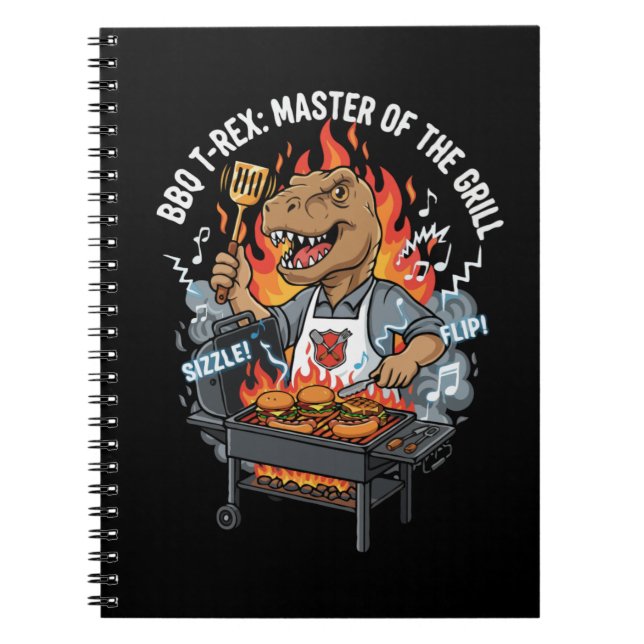 Cuaderno T-Rex divertido de barbacoa Maestro de la parrilla (Frente)