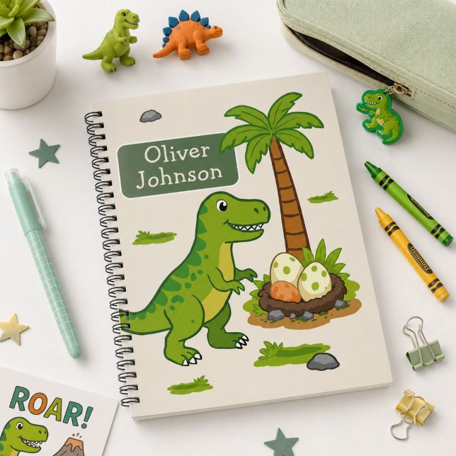 Cuaderno T-Rex Personalizado Cute Dinosaurio Escuela (Subido por el creador)