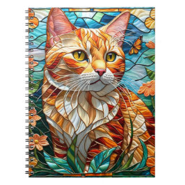 Cuaderno Tabby art stained glass cat colorful modern style