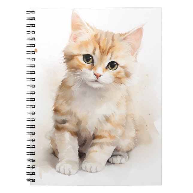 CUADERNO TABBY KITTEN NARANJA DE COLOR AGUA (Frente)