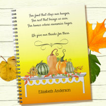 Tabla de cosecha Blessing Blessing Blessal Noteboo