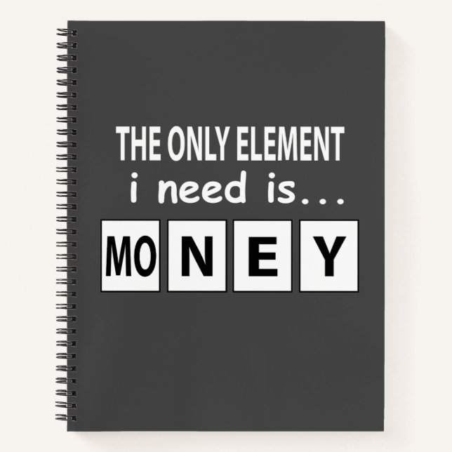 Cuaderno Tabla periódica de elementos de dinero de tabla di (Anverso)