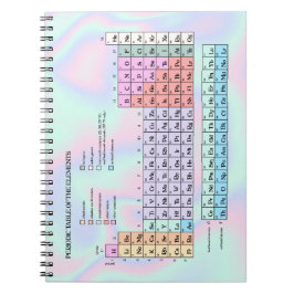 Cuaderno Tabla periódica de textura holográfica de Pastel