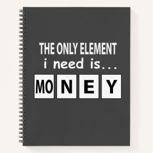 Cuaderno Tabla periódica dinero elemento divertida tabla pe