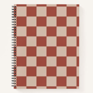 Cuaderno Tablero de ajedrez de terracota y beige
