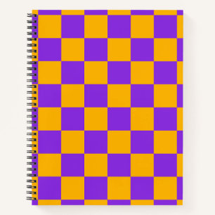 Cuaderno Tablero de ajedrez de Violeta Eléctrico y Ámbar Do