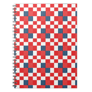 Cuaderno Tablero de ajedrez del 4 de julio Estrellas y fran