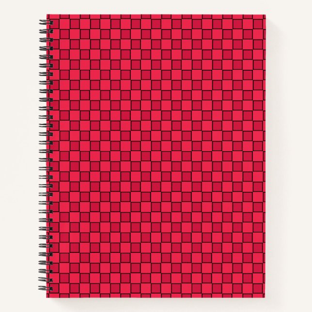 Cuaderno Tablero de ajedrez rojo negro (Anverso)