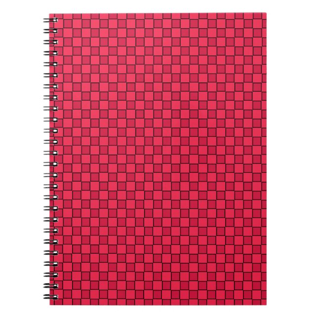 Cuaderno Tablero de ajedrez rojo negro (Frente)