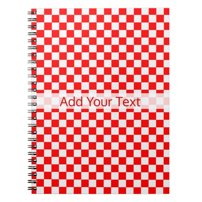 Cuaderno Tablero de ajedrez rojo y blanco clásico de STaylo (Frente)