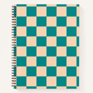 Cuaderno Tablero de cheques de cian oscuro y blando