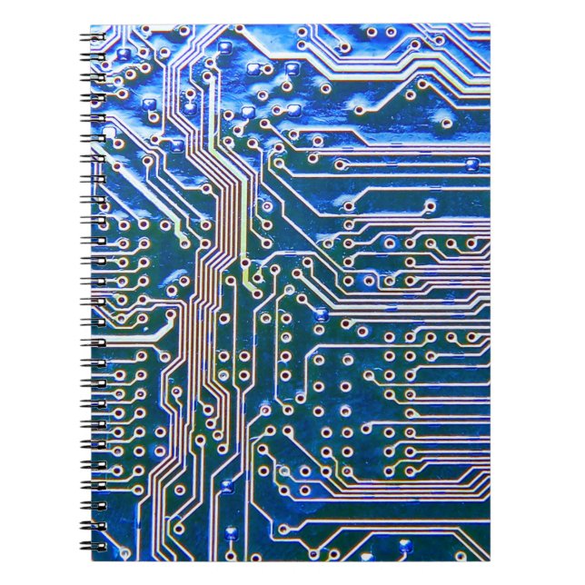 Cuaderno Tablero de circuitos, ordenador, azul, condensador (Frente)