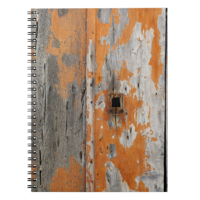 Cuaderno tablero de madera marrón y naranja (Frente)
