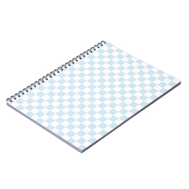 Cuaderno Tablero de verificación azul y blanco Pastel (Lado Izquierdo)