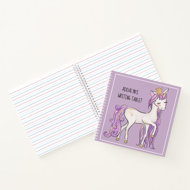 Cuaderno Tableta de escritura pequeña Tiara de unicornio bl (Interior)