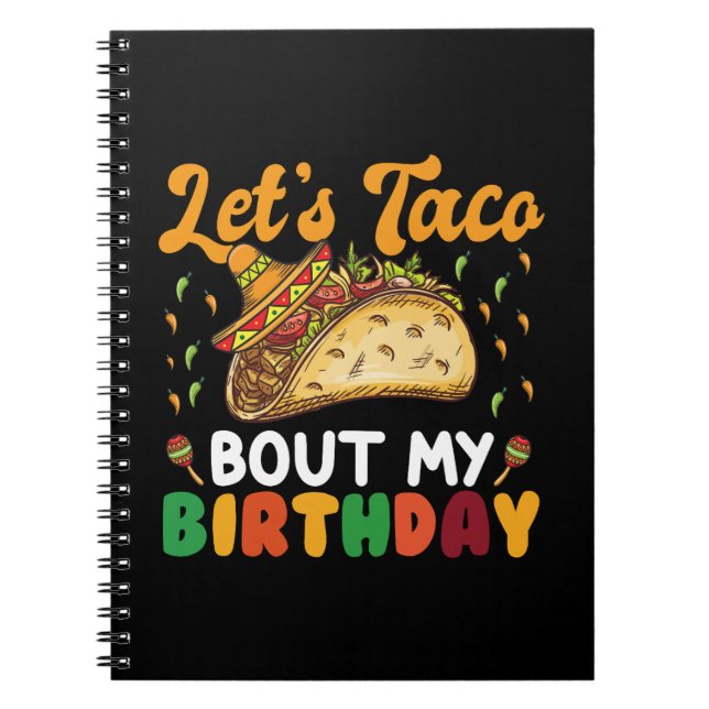 Cuaderno Taco por mi Fiesta de cumpleaños Cinco de Mayo (Frente)