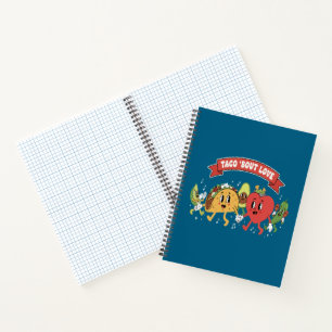 Cuaderno Taco Sobre Amor Lindo Dibujo Animado Retro Día de