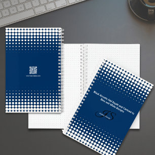 Cuaderno Tagline Half Tone Blue White Personal inicial