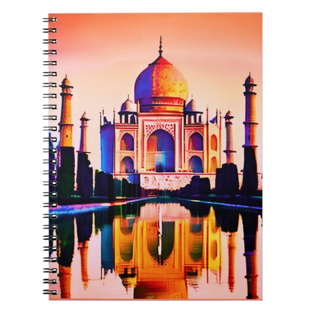 Cuaderno Taj Mahal contra el cielo atardecer (Frente)