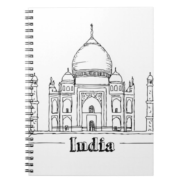Cuaderno Taj Mahal Vacaciones Dibujando Arte Viajando (Frente)