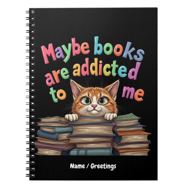 Cuaderno Tal vez los libros están adictos a mí Idea diverti (Frente)