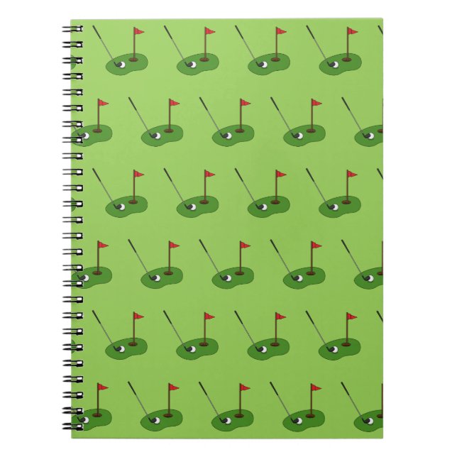 Cuaderno Taladro del campo de golf con patrón de bandera (Frente)