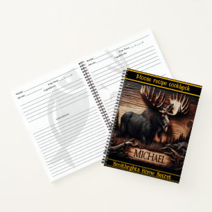 Cuaderno Talla artística de un majestuoso alce de madera