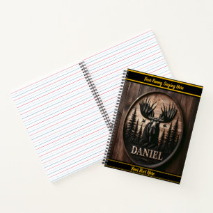 Cuaderno Talla de alce en montañas boscosas